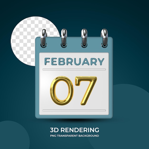 Празднование 7 февраля шаблон плаката 3d рендеринг