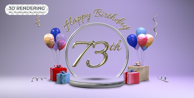 Celebration 73 years birthday banner template