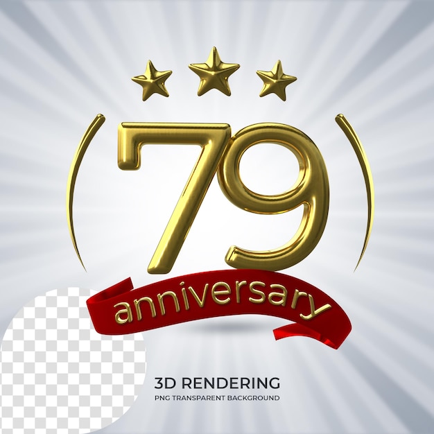 PSD celebration 79 anniversary poster 3d rendering