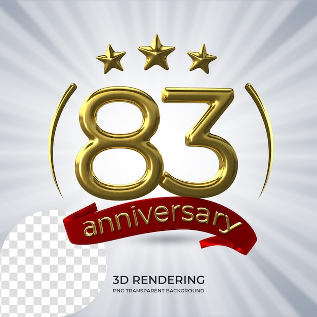 축하 83 주년 포스터 3d 렌더링