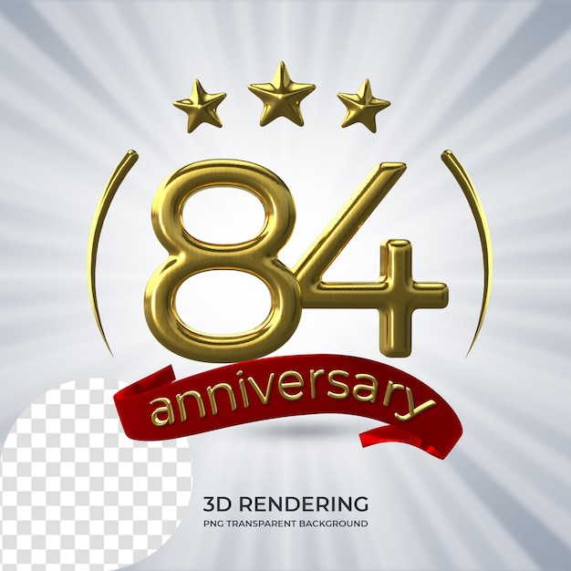 축하 84 주년 포스터 3D 렌더링