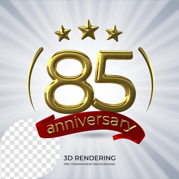 お祝い 85 周年記念ポスター 3 D レンダリング