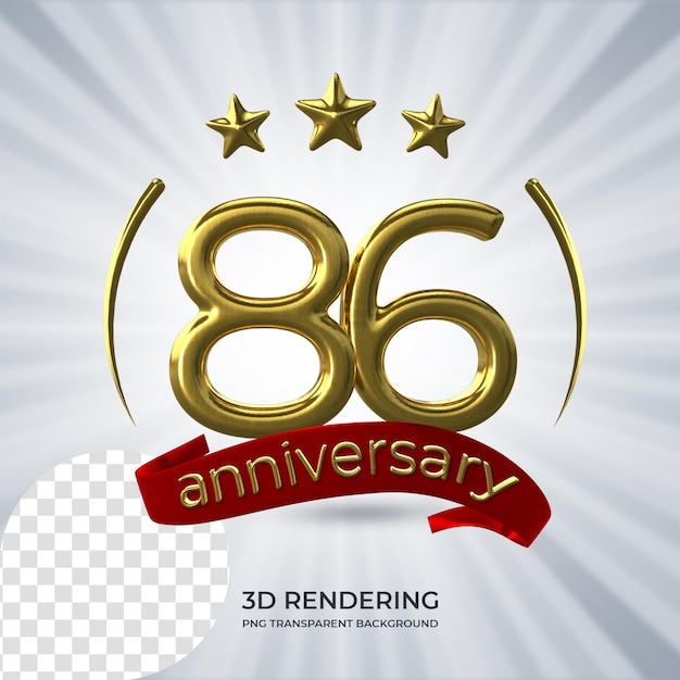 축하 86 주년 포스터 3D 렌더링