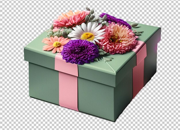 PSD celebration gift with flowers