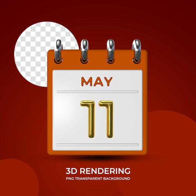 Празднование 11 мая шаблон плаката 3d рендеринг