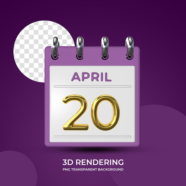 4월 20일 포스터 템플릿 3d 렌더링에 축하