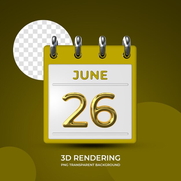 Празднование 26 июня шаблон плаката 3d рендеринг