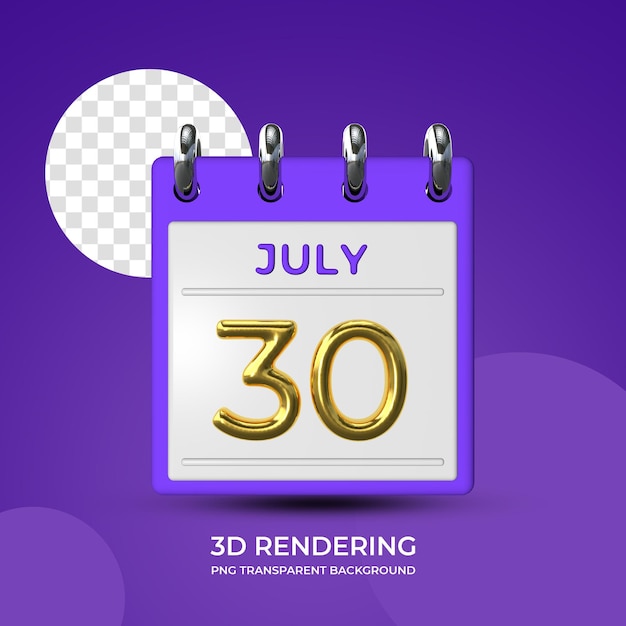 PSD 7월 30일 포스터 템플릿 3d 렌더링에 축하