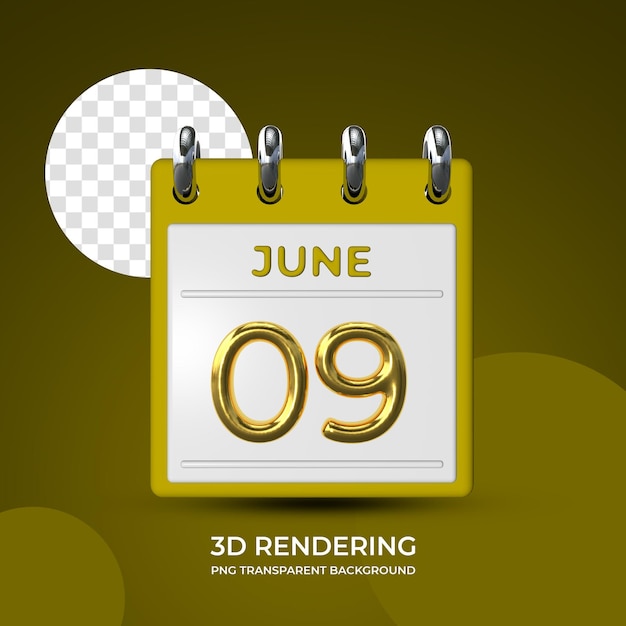 PSD Празднование 9 июня шаблон плаката 3d рендеринг