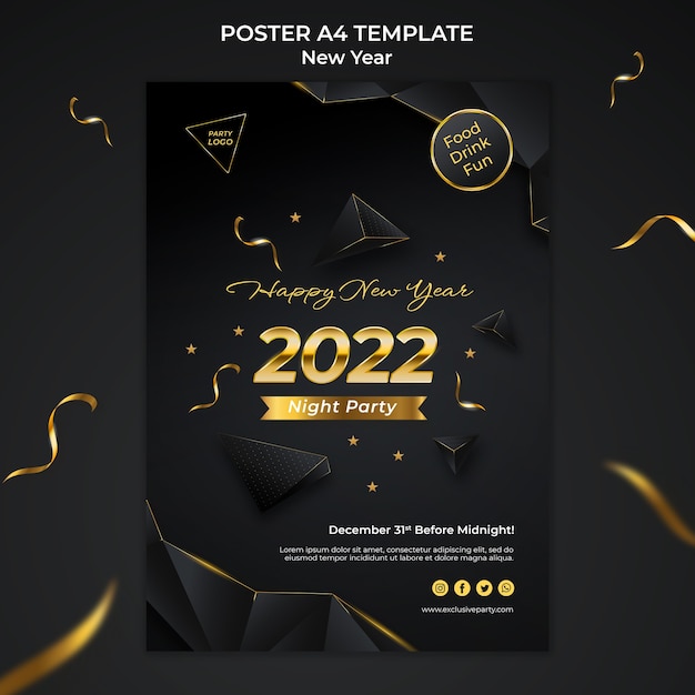 Celebrative new year vertical print template