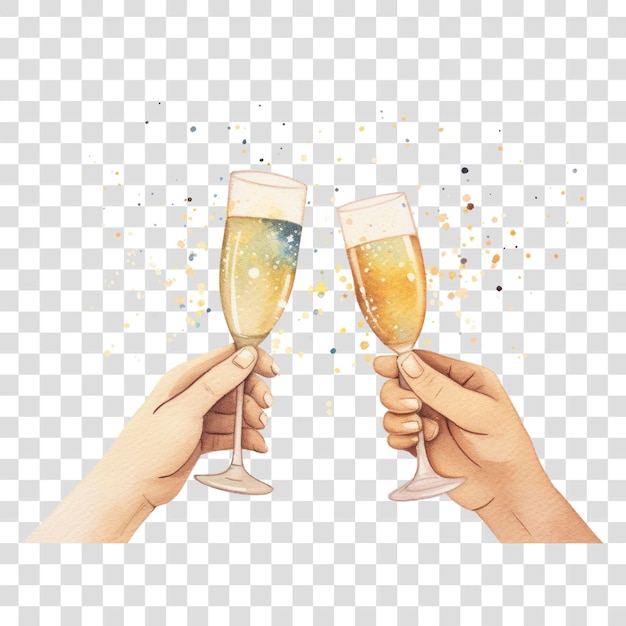PSD celebratory champagne toast illustration