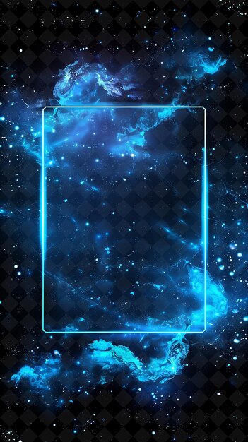 Celestial starry night arcane frame with cosmic constellatio neon color frame y2k art collection