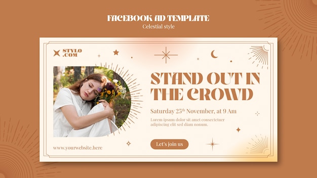 Celestial style facebook template
