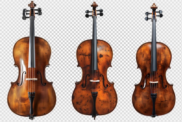 Cello geïsoleerd op transparante achtergrond viool front view generatieve ai.