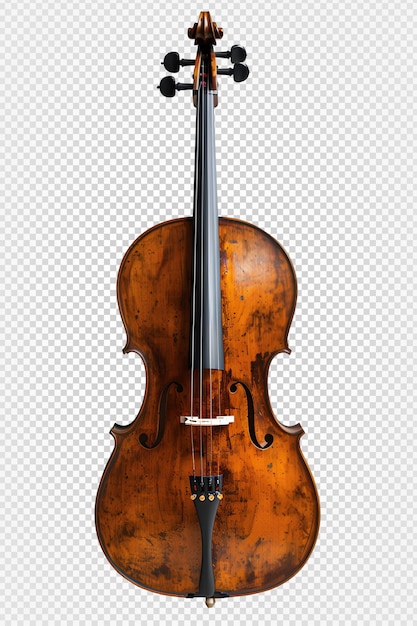 Cello isolated on transparent background violin front view generative ai