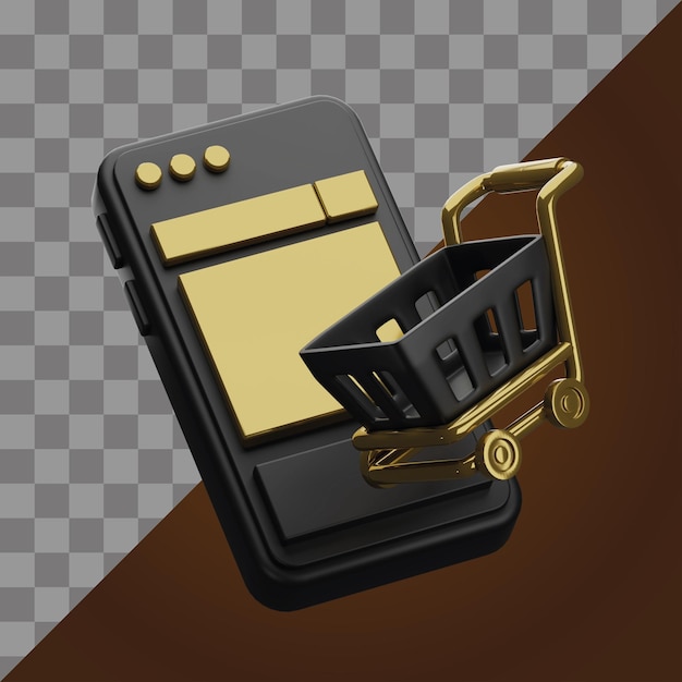 PSD cellphone shopping cart