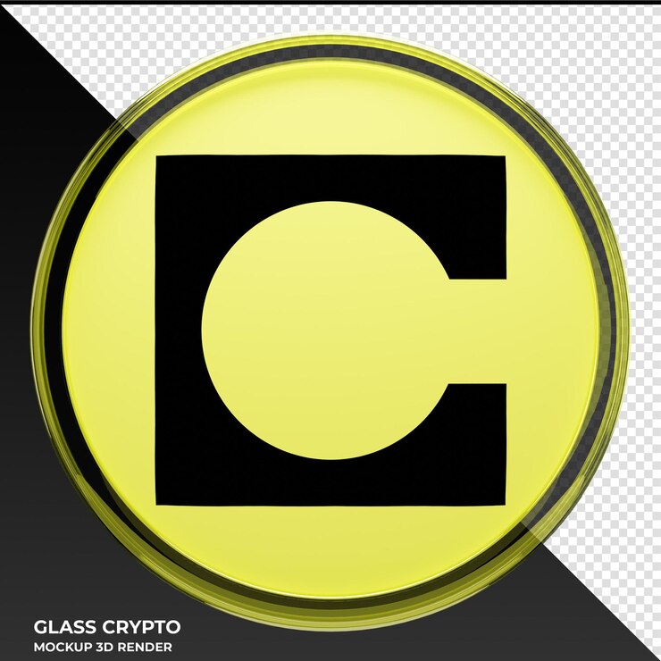 PSD celo glass crypto coin 3d illustration