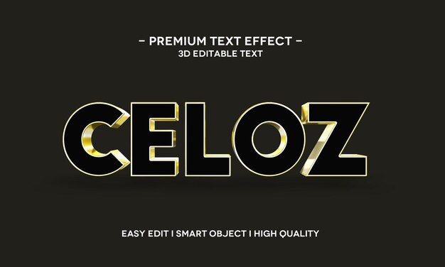 Celoz 3d-tekststijleffect-sjabloon