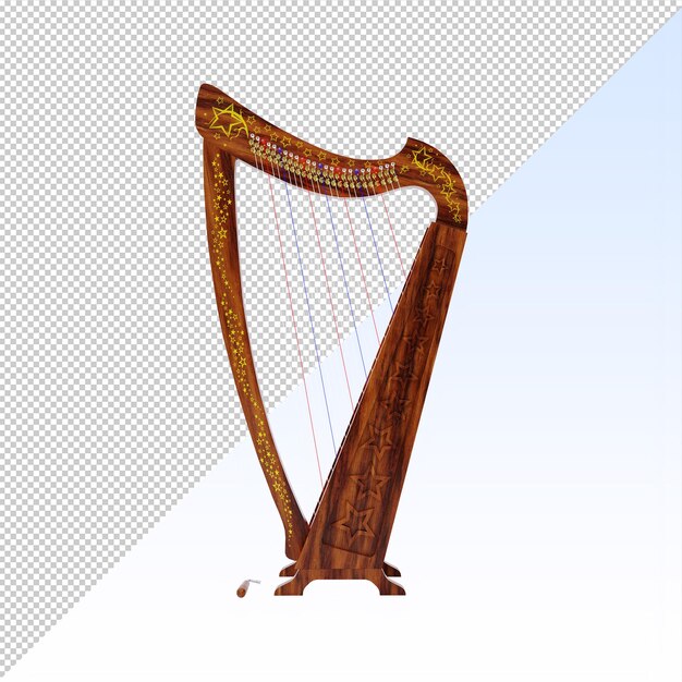 PSD celtic harp isolated