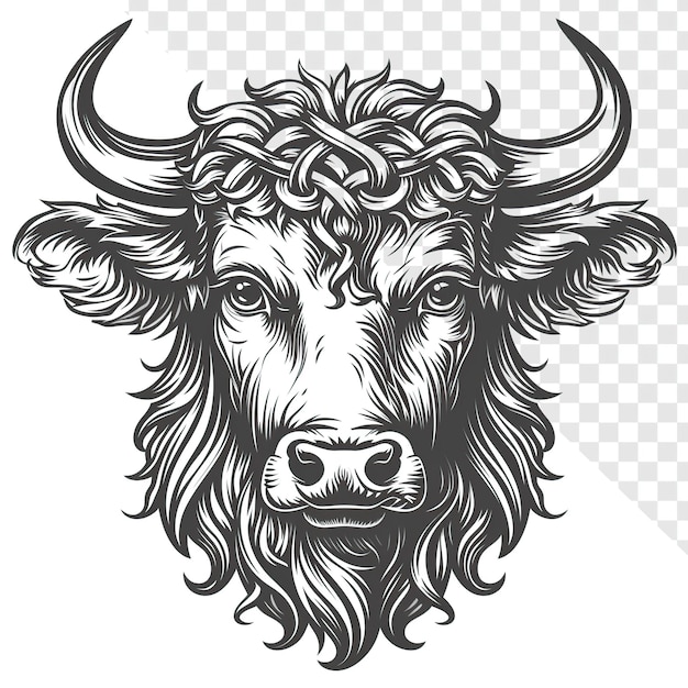 Celtic Knotwork Style Niska rozdzielczość Cute Cow Vector Art