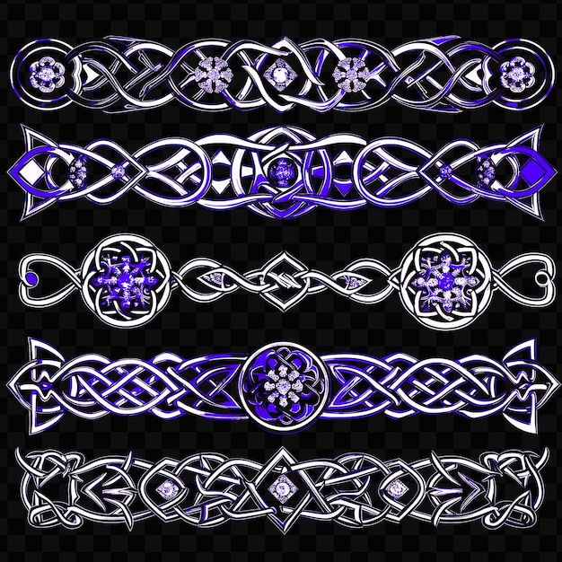 PSD celtic knotwork with interlacing patterns borderlines design tattoo ink outline pattern design art