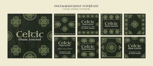 PSD celtic music festival template design