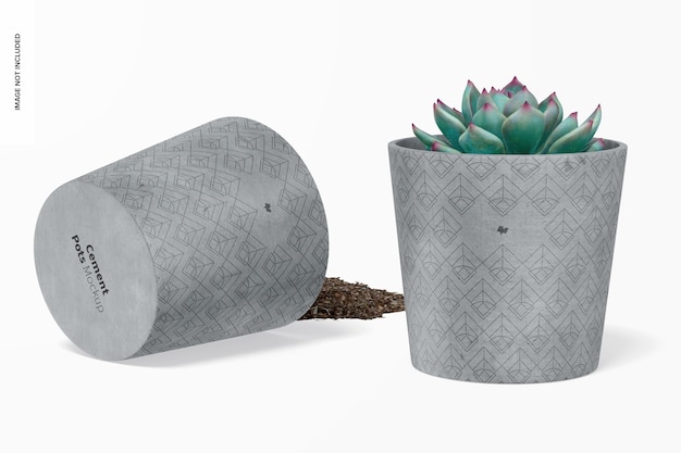 PSD cement pots mockup