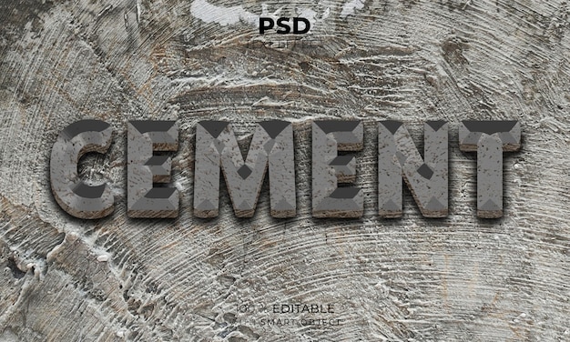 Cement texture 3D editable text effect
