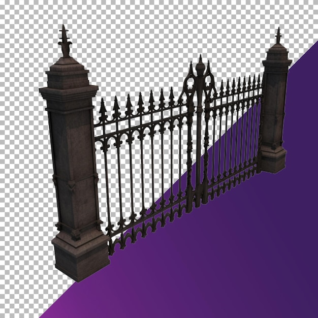 PSD cemetery gate no background png