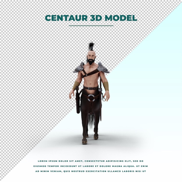 PSD centaur griekse mythologie schepsel half mens half paard geïsoleerd model