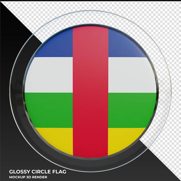 PSD central african republic realistic 3d textured glossy circle flag