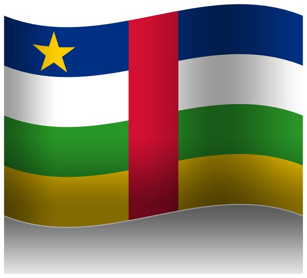 PSD central african republic wave flag 3d