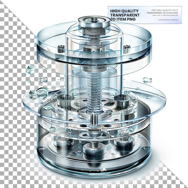 Centrifuge separates components of a fluid on transparent background
