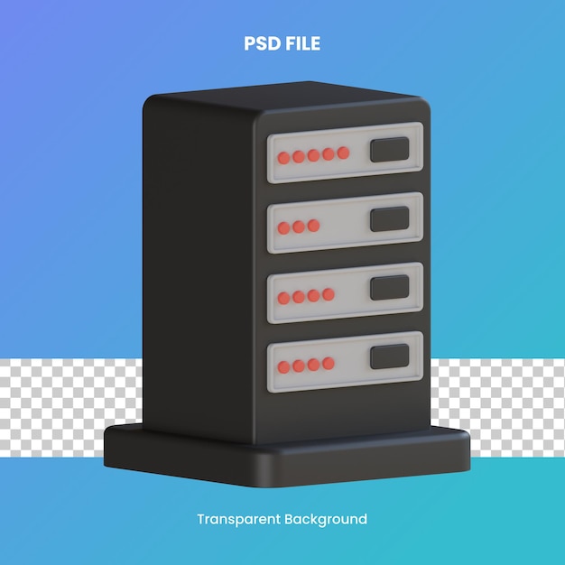 centrum danych renderowania 3d ikona ilustracja plik psd przezroczyste tło