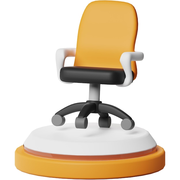 CEO Office Chair Business Icon 3D Object