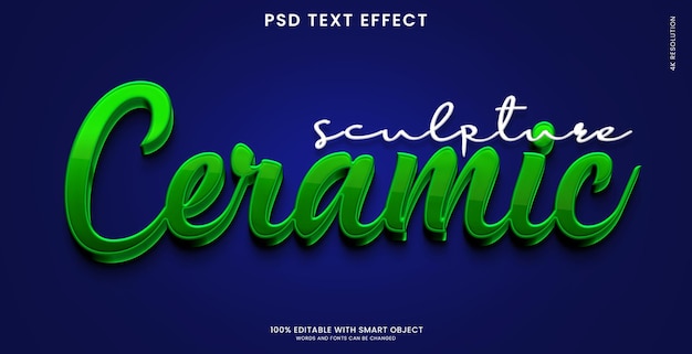 Ceramic 3d style text effect
