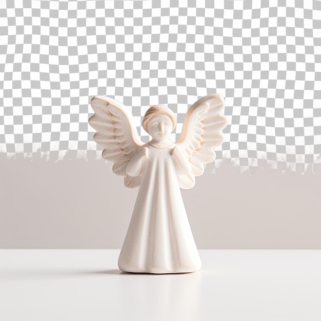 PSD ceramic angel figurine on a transparent background space for text