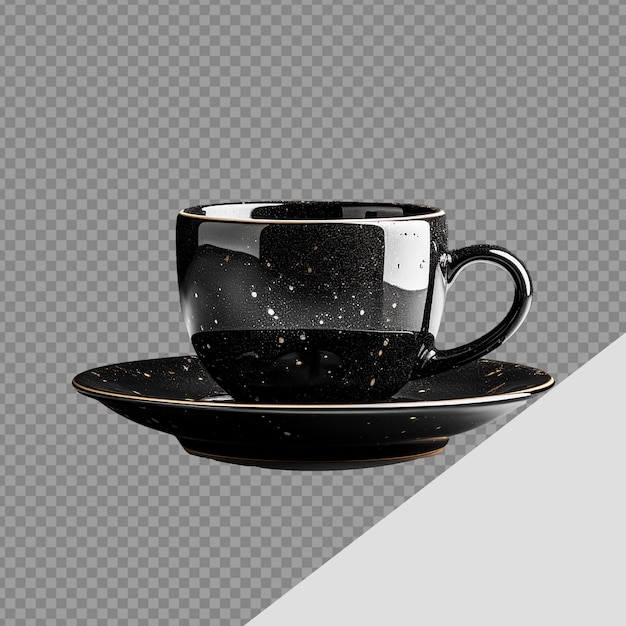 PSD tazza nera in ceramica png isolata su sfondo trasparente