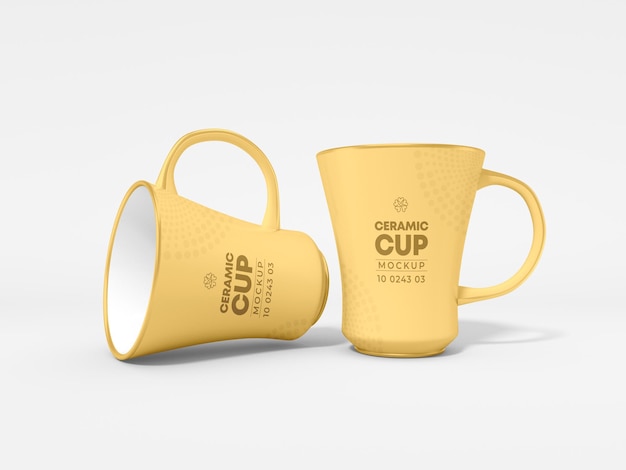 Ceramic coffee cup branding mockup