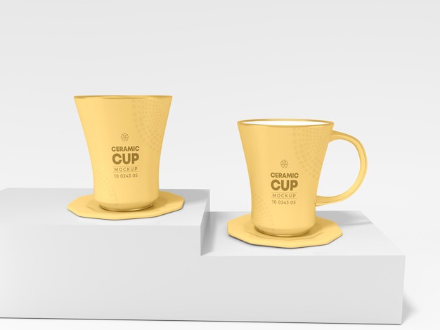 Mockup di branding della tazza di caffè in ceramica