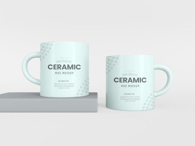 Ceramic coffee mug branding mockup