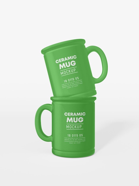 Ceramic coffee mug branding mockup