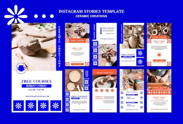 PSD ceramic creations instagram stories template