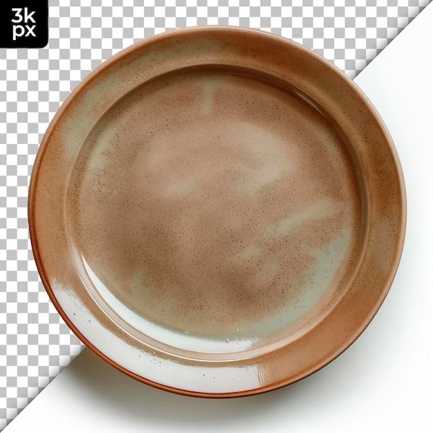 PSD ceramic dinner plate isolated on transparent background
