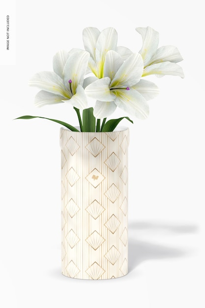 Ceramic flower vase mockup