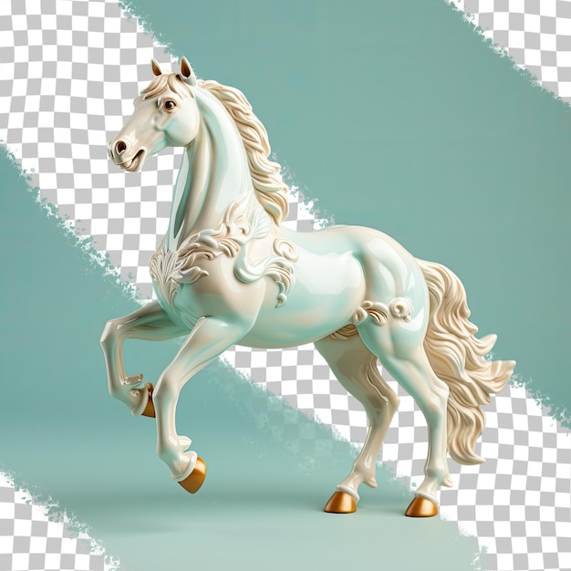 PSD ceramic horse statue isolated on a transparent background