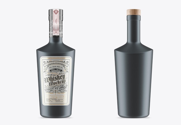 Mockup di imballaggio per bottiglia di liquore in ceramica