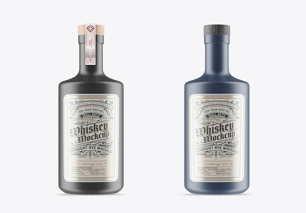 Premium Psd Ceramic Liquor Glass Bottle Mockup 3d Render