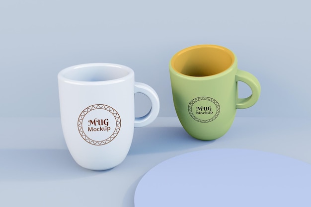 Ceramic mug mockup design template