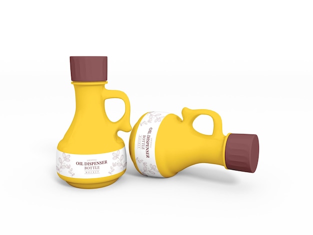 Ceramic oil dispenser bottle mockup